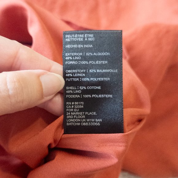 Urban Outfitters Rust Cotton Linen Blend Romper with Belt Size 2 - Gently Used - Picture 9 of 11